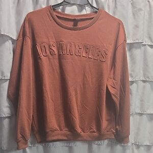 SHEIN Rust Los Angeles Crewneck Sweater